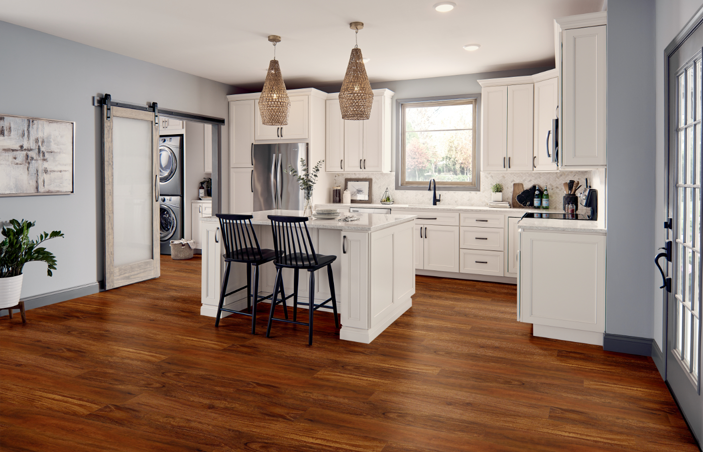 luxury vinyl flooring in kitchen